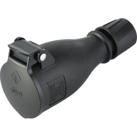 Prise Schuko professionnelle IP54 avec couvercle à ressort automatique pour utilisation mains libres Noir (1/5)