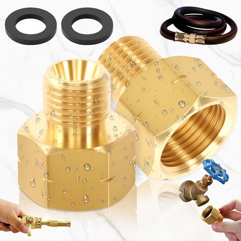2 Pièces Adaptateur Gaz 3/8 Vers 1/4, Raccord Tuyau Gaz Gauche Connecteur Filetage Femelle 3/8 Intérieur x 1/4 Mâle Extérieur pour Cuisinière Barbecue Camping Réchaud Caravane (1/5)