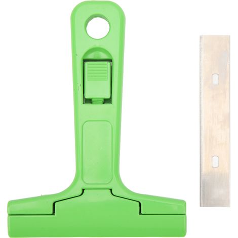 Lot de 10 grattoirs à lame de rasoir en acier inoxydable avec manche ergonomique, outil électronique pour retirer la colle (vert). (1/5)