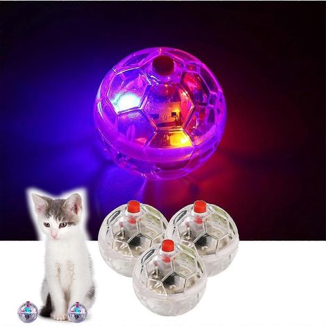 Lot de 3 balles de chasse aux fantômes pour chats, balles lumineuses à LED avec détecteur de mouvement, jouets interactifs pour chats et chiens. (1/5)