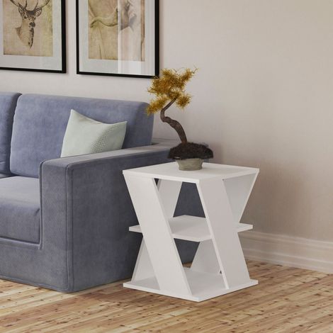 Decortie Cyclo Moderner Couchtisch Weiß Mehrzweck H 55cm