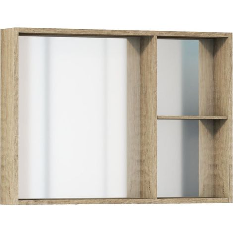 Meuble de Salle de Bain, Armoire avec Miroir pour Salle de Bain, Armoire Murale, Rangement pour la Salle de Bain, Meuble vestiaire, Meuble de Salle de Bain auxiliaire, Meuble monté. (1/5)