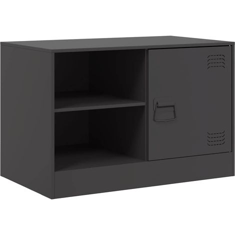 Mobile TV multimediale scaffale per televisione televisione buffet sala da pranzo soggiorno camera da letto 67 x 39 x 44 cm acciaio nero 020026146