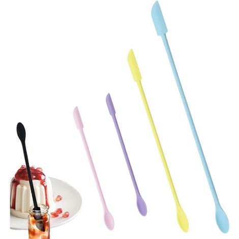 Mini-Spatel aus Silikon, 4er-Set, multifunktional, für Küche & Kosmetik