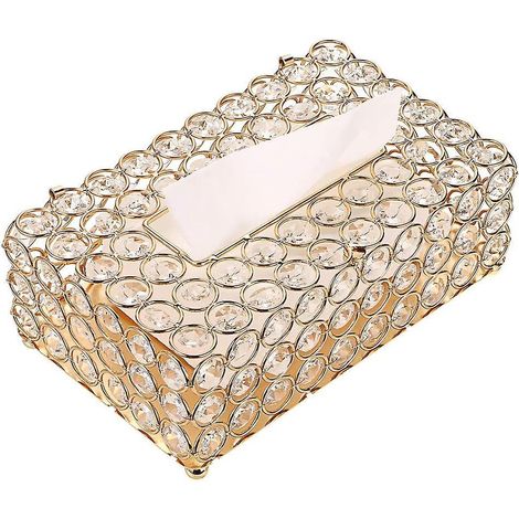 organisateur De Mouchoirs En Cristal (or, Rectangulaire) Pour Salle  Manger, Chambre  Coucher, Dcoration De Coiffeuse (1/4)