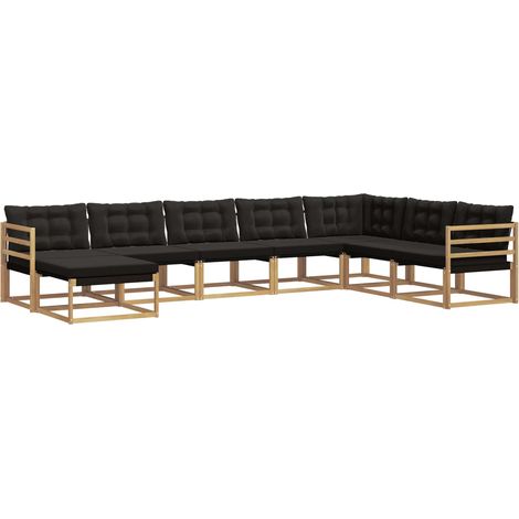 Outdoor Sofa Set with Cushion 8 pcs White and Black vidaXL (1/5)