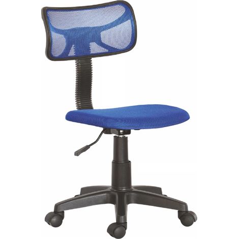 Sedia Girevole 5 Ruote per Ufficio Cameretta con Schienale Ergonomico in Tessuto a Rete Blu (1/4)