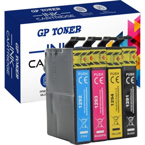 4 cartouches d'encre pour Epson T1295 GP-E1295CMYK (1/2)
