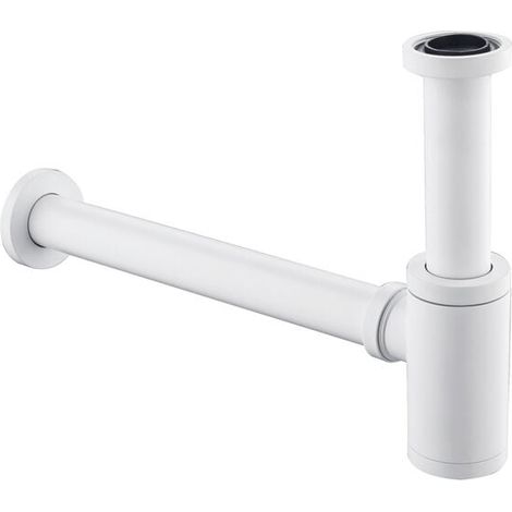 Waschbecken-Siphon Universeller Design-Siphon für Waschbecken und Spüle – Weiß – Mit Reinigungsöffnung – Design-Siphon – Rohrsiphon (1/5)