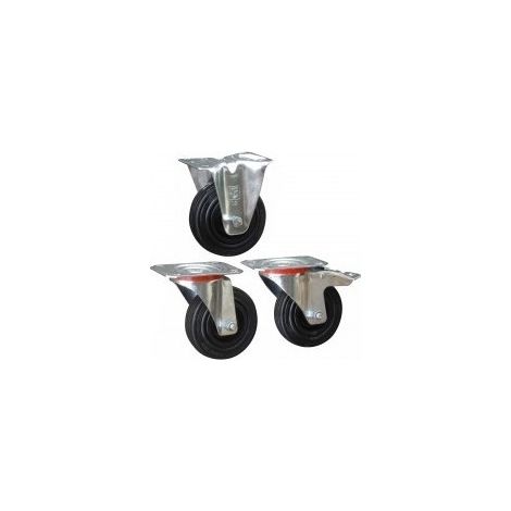OUTIFRANCE Roulette fixe sans frein (platine 105 x 85 mm)