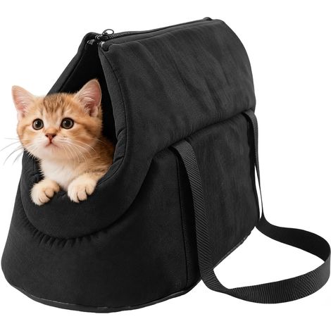 1 Sac Transport Chien, Respirant Et Pliable, Velours Côtelé, Pour Petit Et Moyen Chien, Voyage Et Vétérinaire