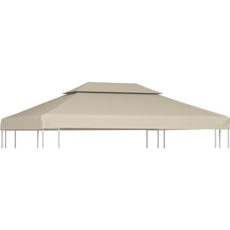 Recouvrement de remplacement d'auvent 310 g/m² 3 x 4 m Beige (1/5)