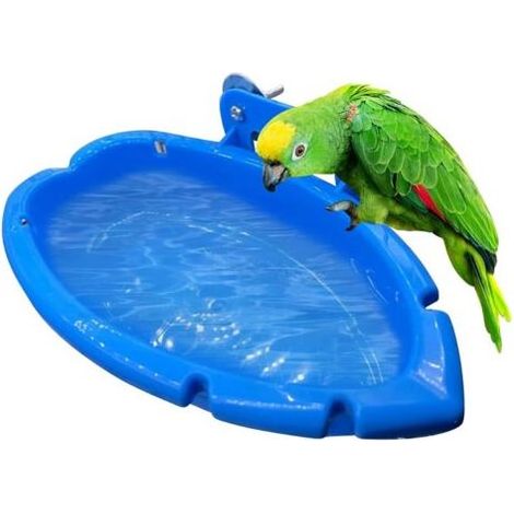 Perroquet Boîte De Bain Salle De Bain Mangeoire Bains d'oiseaux Baignoire Perroquet Cage Suspension Boîte De Bain Perroquet Fournitures De Bain Bleu (1/5)