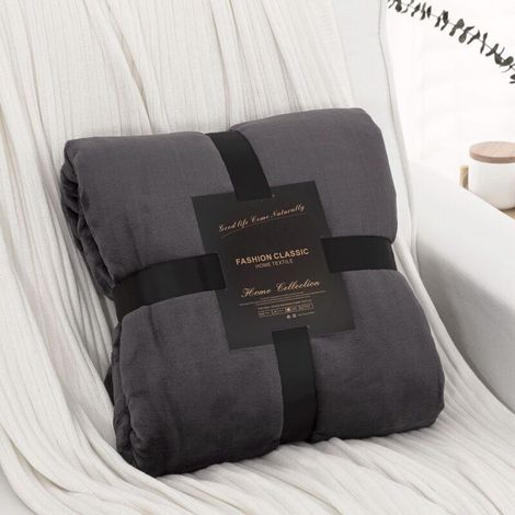 Flanelle Couverture Polaire, Moelleuse Couverture Polaire Epaisse, Jeté de Canapé Couverture Chaude et Douce en Peluche Plaid Polaire (Gris, 150x200cm)