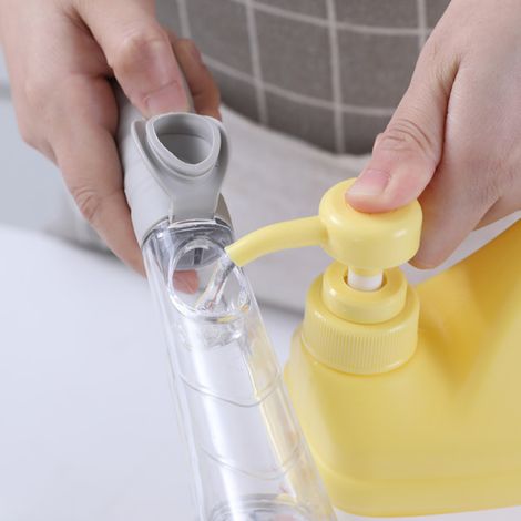 Automatische hydraulische Topfbürste, weiche Küchenbürste mit Flüssigkeitsbehälter, Küchenhelfer für Töpfe und Schüsseln, 1 Griff + 1 Bürstenkopf (1/5)
