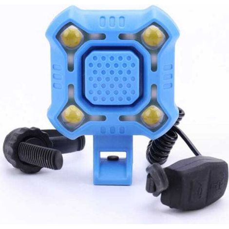 Sifflet de vélo de 140 dB, 4 lumières, klaxon électrique de 1200 mAh, alarme puissante, sonnette de sécurité pour vélo (1/5)