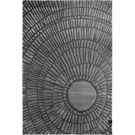Tapis salon et chambre 160x230 gris et noir rectangle tissé motif géométrique TOSCANA (1/5)