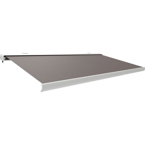 Canopée Store Banne Motorisé et Manuel Ombra 4x3.5m - LED Intégré - Blanc/Taupe - Double Commande (1/5)