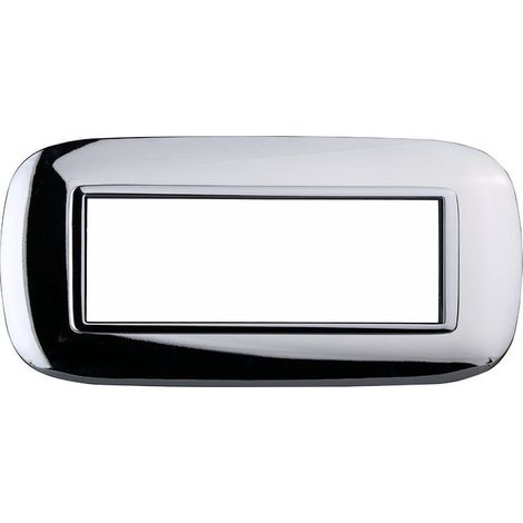 Plaque Ovale 3 4 6 Modules Couleur Chrome Poli Compatible Avec Bticino Axolute