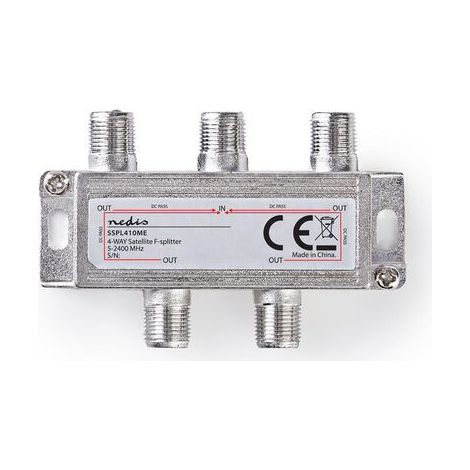 Splitter satellitare 5 - 2400 mhz 115 db numero di ingressi 1 numero di uscite 4 impedenza 75 ohm zinco argento (1/5)