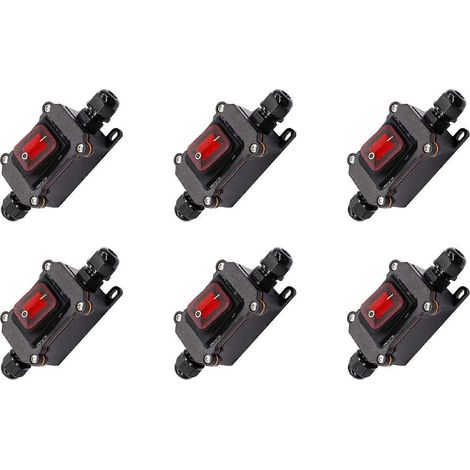 Interrupteur en ligne étanche IP67 (6 unités) 12 V CC 20 A haute puissance (1/5)