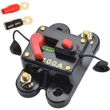 12V-24V 100A DC Automatic Fuse Switch Circuit Breaker Reset Fuse for Car, Marine, Boat, Bicycle, Stereo, Audio (100A) (1/5)