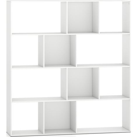 COSTWAY Open Shelf Bookcase 4-Tier Modern Bookshelf-White (1/5)