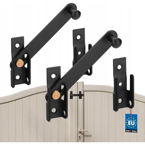KOTARBAU® Chiusura a scatto per persiane da gazebo, gancio per cancello da giardino, bullone in acciaio nero 120 mm, 2 pezzi (1/5)