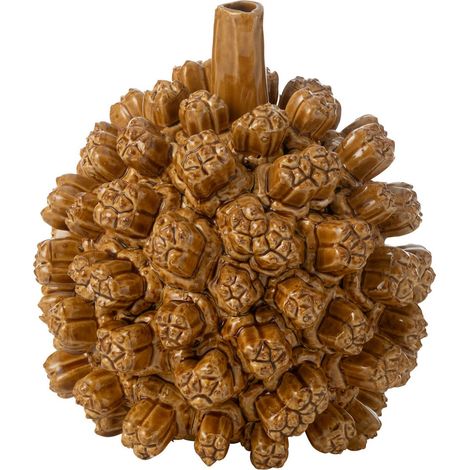 Vase Déco en Grès "Saki" 21cm Jaune