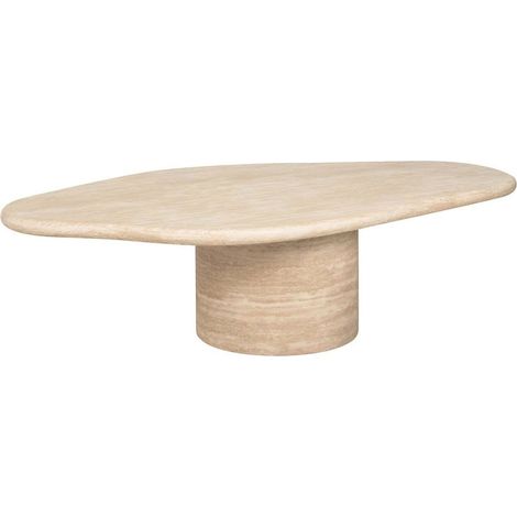 Table basse élégante en faux travertin - Beige naturel élégant (1/5)