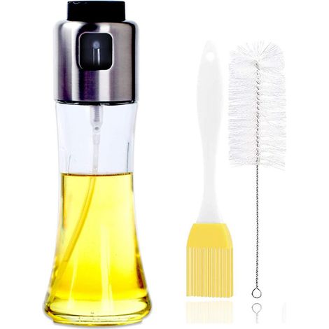 Vaporisateur Dhuile - 180 ml - Verre Blanc Haut De Gamme Et Acier Inoxydable 304 - Pour Cuisine, Barbecue, Salades, Boulangerie - 1 Pièce (1/5)