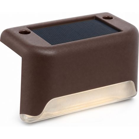Lampe Solaire Escalier Étanche pour Clôture Jardin Marron (1/5)