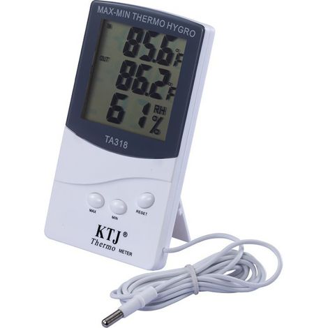 Thermomètre et Hygromètre TA318 – Intérieur/Extérieur, Sonde 1,5m – Affichage Simultané (1/3)