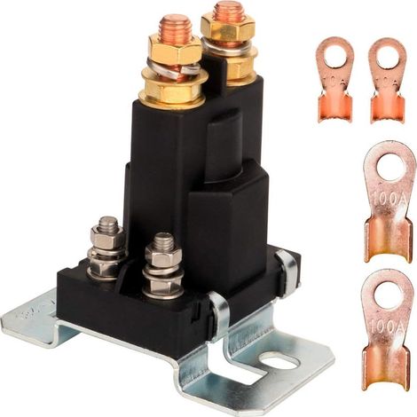 1 pièce Robuste Relais Démarreur 12VDC 500A on/Off, SPST 4 Pin pour Automobile/Voiture/Camion/Van/Moto/Bateau, Normalement Ouvert KH-280 avec 4pcs Terminal (1/5)