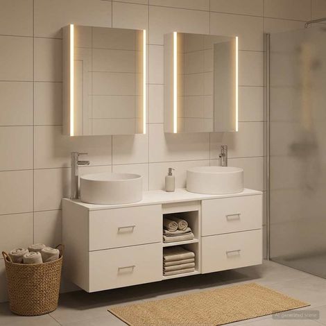vidaXL Bathroom Furniture Set 5 pcs White Engineered Wood and Glass (1/5)