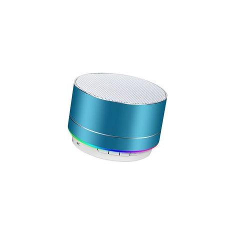 Mini-Funklautsprecher, tragbarer Bluetooth-Lautsprecher mit HD-Sound, 4 Stunden Akkulaufzeit, integriertem Mikrofon, TF-Kartenleser, FM-Radio und LED-Licht für Zuhause und unterwegs – Blue-Crezuo (1/5)