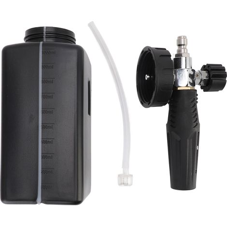 Pulvérisateur à mousse portable haute pression de 1000 ml pour voiture, idéal pour le jardinage, les pelouses, les engrais et le nettoyage. Noir. (1/5)