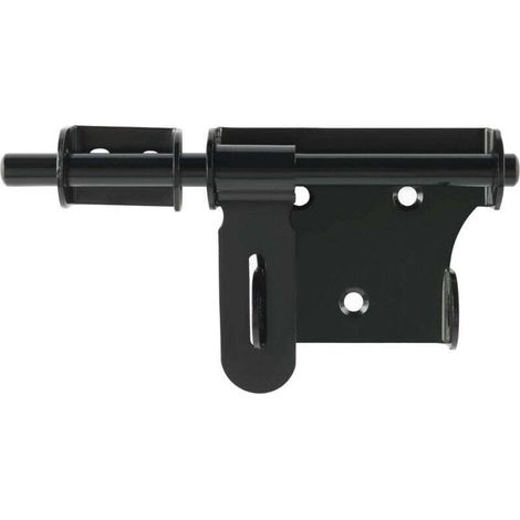 Cerradura para puerta, cerradura para puerta corredera, cerradura para puerta interior, pestillo para puerta exterior con orificio para candado, 15,5 cm de longitud, acero inoxidable negro - Crezuo