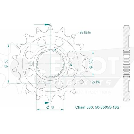 Pignon sortie de boite Esjot pour ROYAL ENFIELD 500 Bullet 18