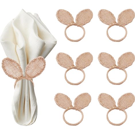 Anneaux de serviette tissés à la main pour Pâques, ronds décoratifs
