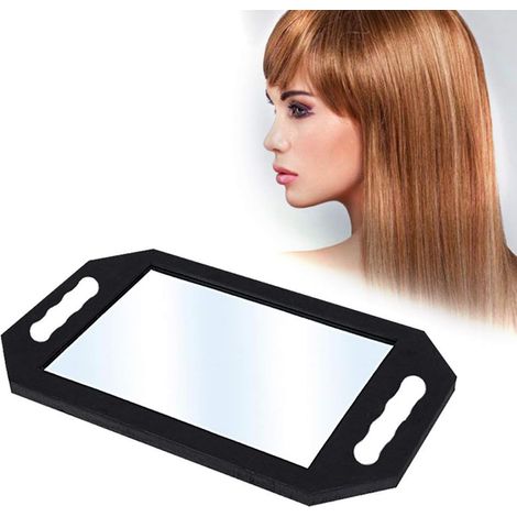 Miroir de Poche Professionnel avec Cadre en Mousse Antichoc et poignée antidérapante pour Salons de Coiffure et Maquillage à Domicile – Verre HD réfléchissant (1/5)