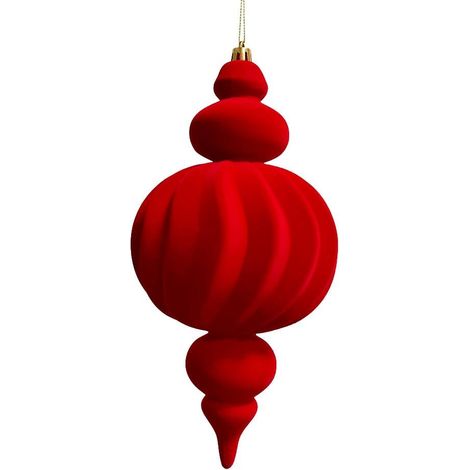 Decorazione pendente grande in velluto 12 x 12 x 27 cm rossa Mercury