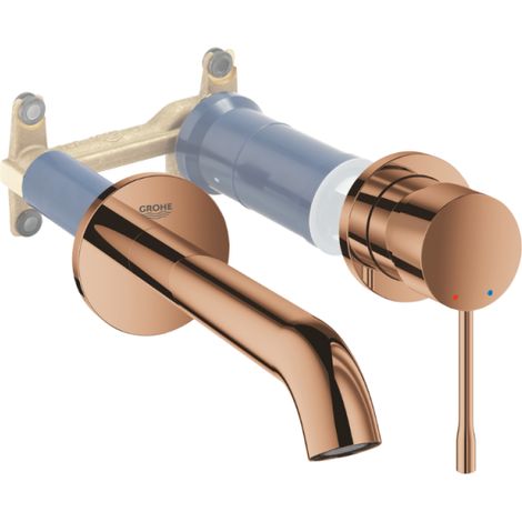 Mezclador monomando de lavabo Grohe Essence de 2 orificios, tamaño M - Warm sunset + cuerpo empotrado (1/5)