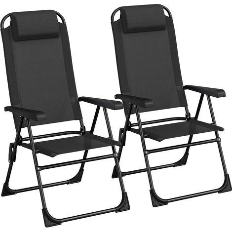 Klappbare Gartenstühle, Balkonstühle, Campingstühle - (Schwarz, 2 Stühle) (1/5)