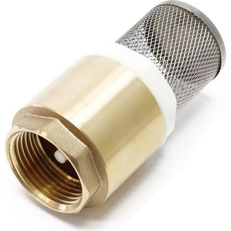 Laiton Clapet pied 33,7mm (1") DN25 anti-retour avec crépine d'aspiration en acier inox (1/5)