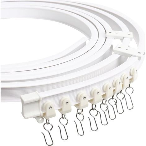 Rail De Plafond Flexible Pour Rideaux, Rail De 3 Mètres (9,84 Pieds) Avec Roulettes Silencieuses, Rail Incurvé Pour Rideaux De Plafond, Rail Pour Rideaux De Fenêtre, Rideaux De Douche, Usage Hospitali (1/5)