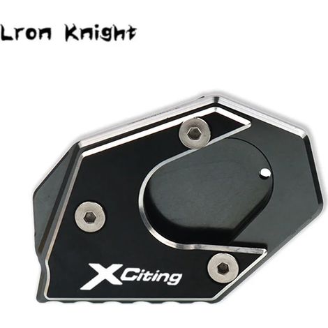 (Xciting Titanium) Compatible avec KYMCO Xciting 250, 300, 350, 400, 400i, 250i, 300i et 350i : béquille latérale CNC, extension de béquille, plaque de support, support agrandissant la béquille. (1/4)
