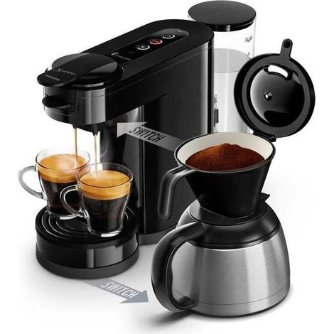 Machine a café dosette - PHILIPS - SENSEO SWITCH HD6592/65 - Noir intense (1/3)