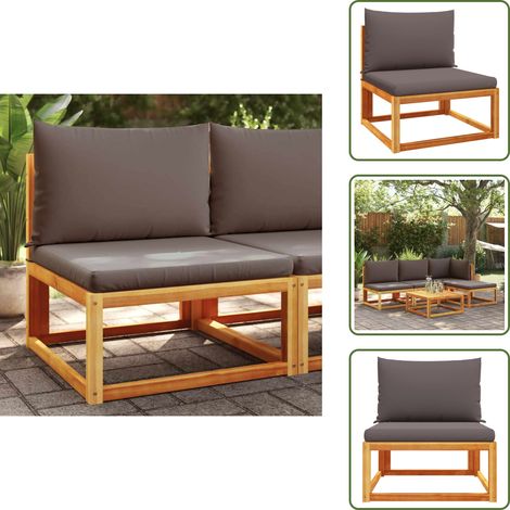 Canapé de jardin sans accoudoirs coussins bois massif d'acacia - Canapé De Jardin - Salon De Jardin - Mobilier De Jardin - Meubles De Jardin - Acacia (1/5)
