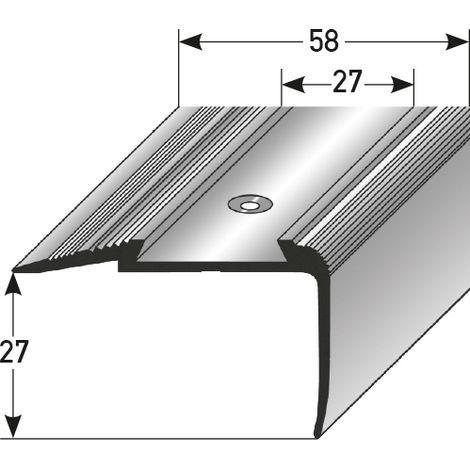 PROVISTON Treppenkante 27 x 58 x 2000 mm Treppenkantenprofil Treppenwinkel Winkelprofil Kombiwinkel Aluminium eloxiert Dunkelgrau Gebohrt (1/3)